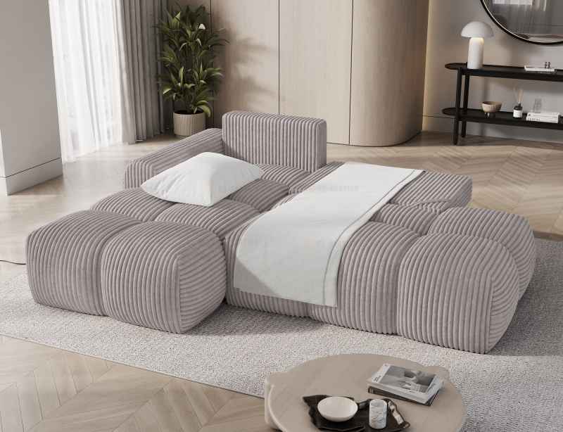 Rozkládací rohová sedačka VINTARO 227x170 světle šedá