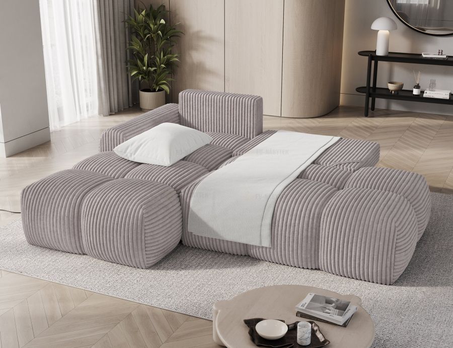 Rozkládací rohová sedačka VINTARO 227x170 světle šedá