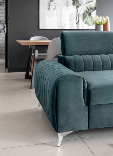 Rozkládací rohová pohovka LAURINO 261 petrolejová