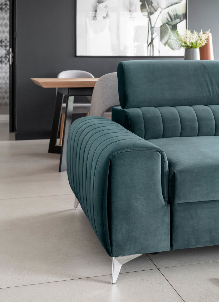 Rozkládací rohová pohovka LAURINO 261 petrolejová