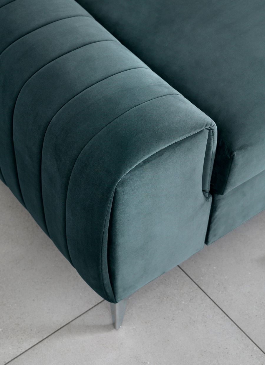 Rozkládací rohová pohovka LAURINO 261 petrolejová