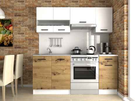 Kuchyňská linka LUSSI III 180x120 bílá/artisan