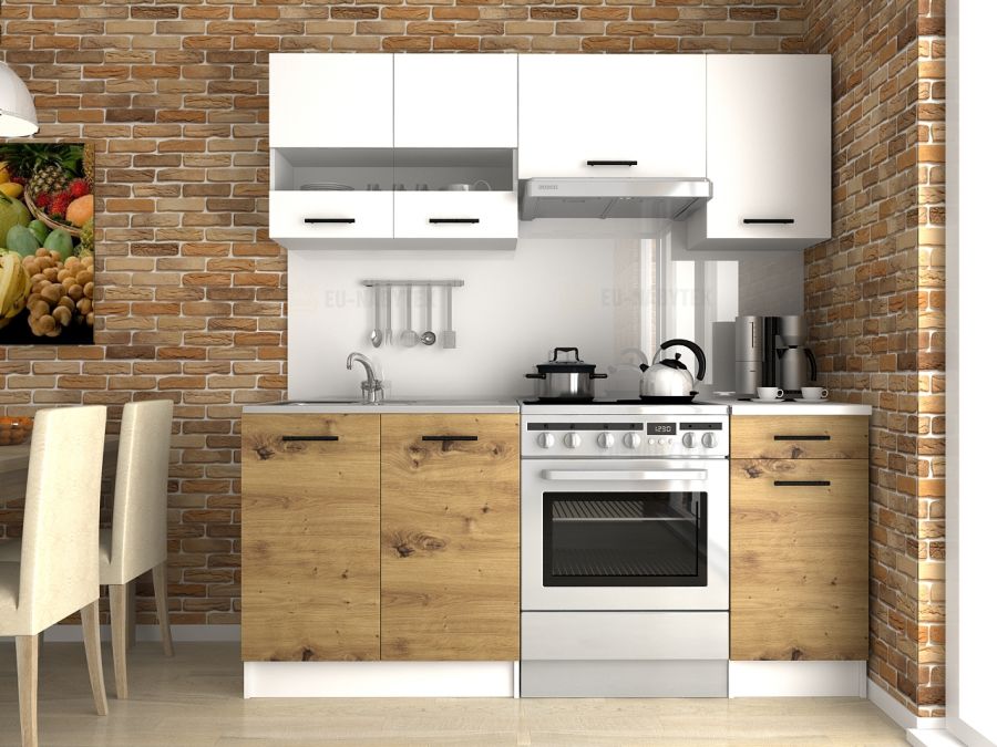 Kuchyňská linka LUSSI III 180x120 bílá/artisan