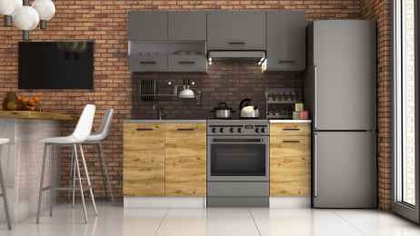 Kuchyňská linka LUSSI III 180x120 grafit/artisan