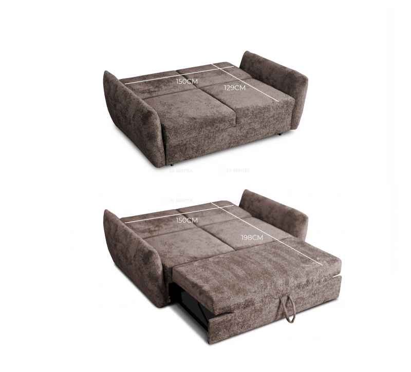 Rozkládací pohovka LENOSI 190 hnědá