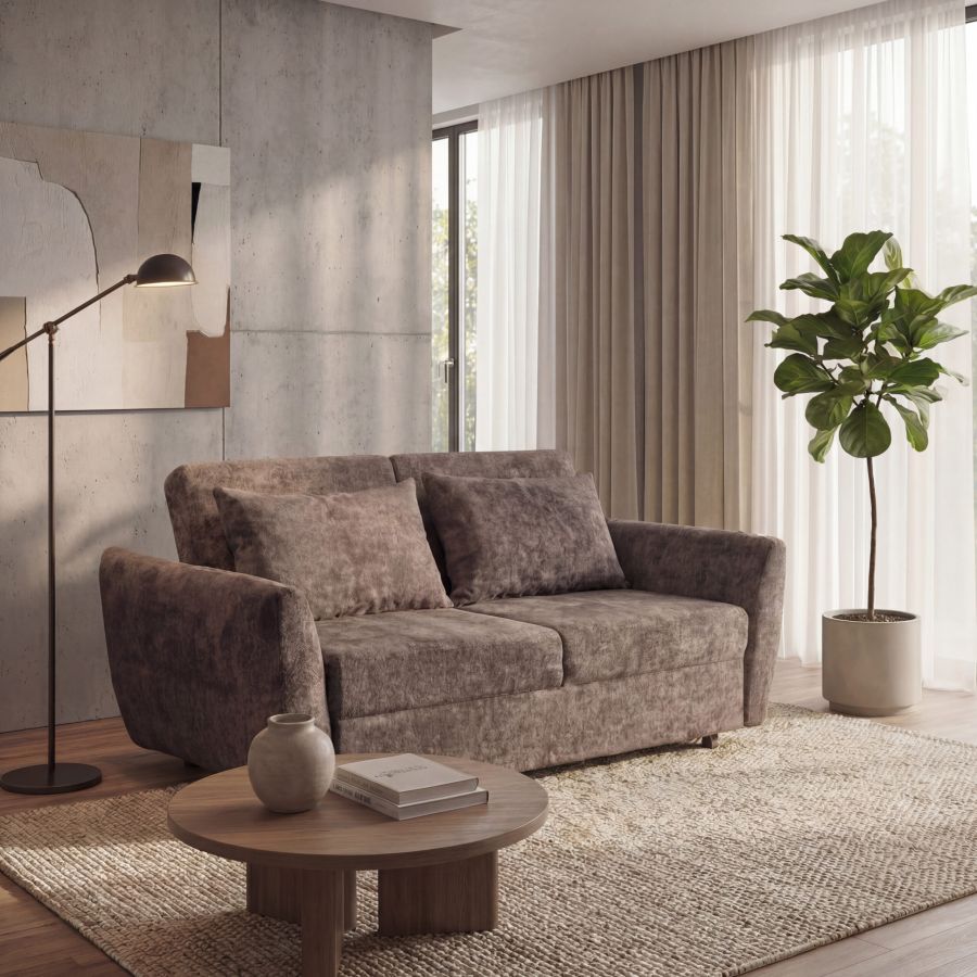 Rozkládací pohovka LENOSI 190 hnědá