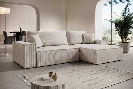 Rozkládací rohová sedačka ADONIS 261x160 béžová