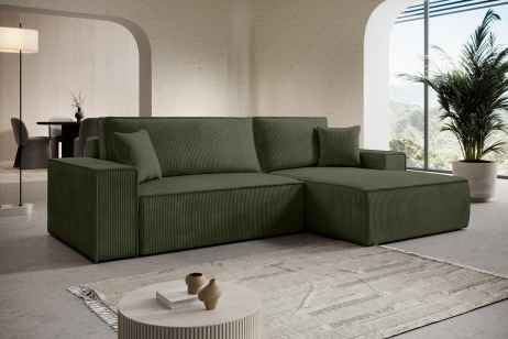 Rozkládací rohová sedačka ADONIS 261x160 zelená