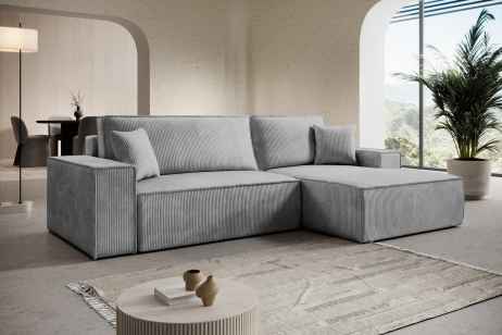 Rozkládací rohová sedačka ADONIS 261x160 šedá