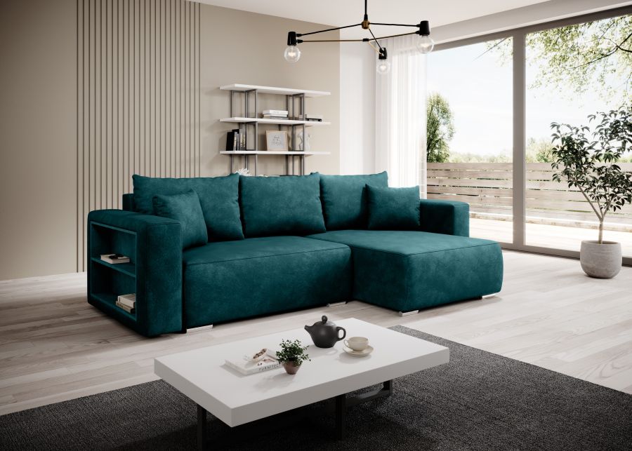 Rozkládací rohová sedačka MARKO 275x152 zelená