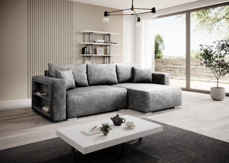 Rozkládací rohová sedačka MARKO 275x152 šedá