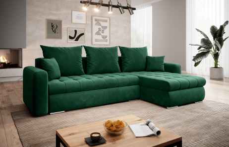 Rozkládací rohová sedačka CANVIA 238x151 zelená