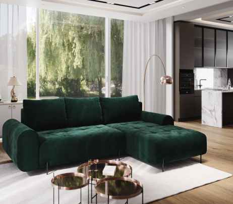 Rozkládací rohová sedačka ARMEN 270x180 zelená