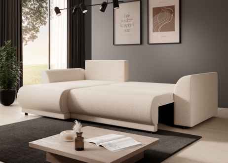 Rozkládací rohová sedačka LIMADOR 243x165 béžová