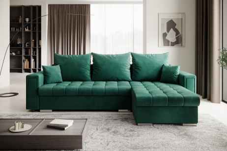 Rozkládací rohová sedačka GASPA 241x151 zelená