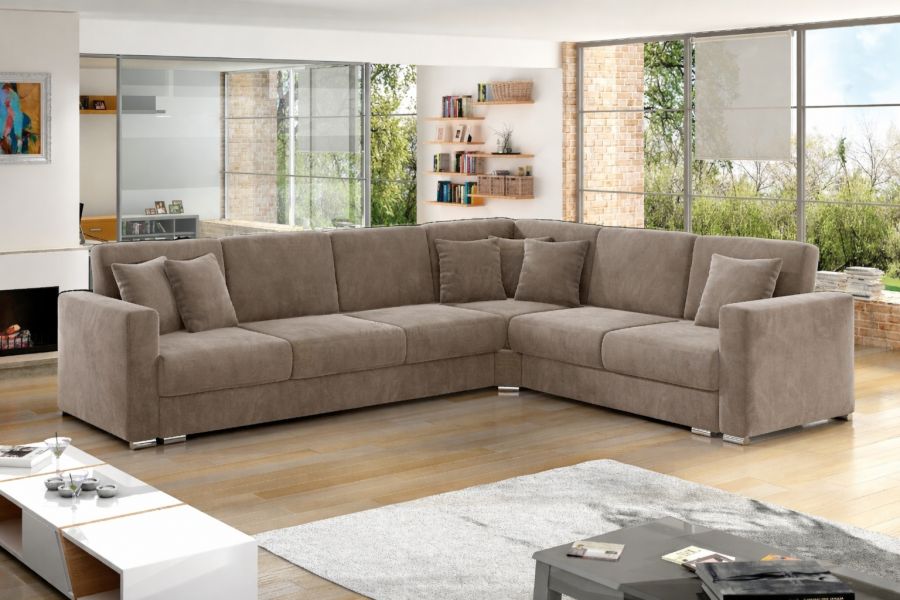 Rohová sedací souprava NERO DELUXE 308x230 světle hnědá