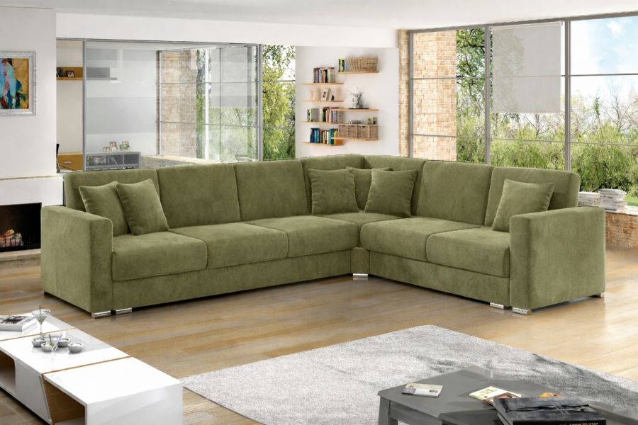 Rohová sedací souprava NERO DELUXE 308x230 olivová