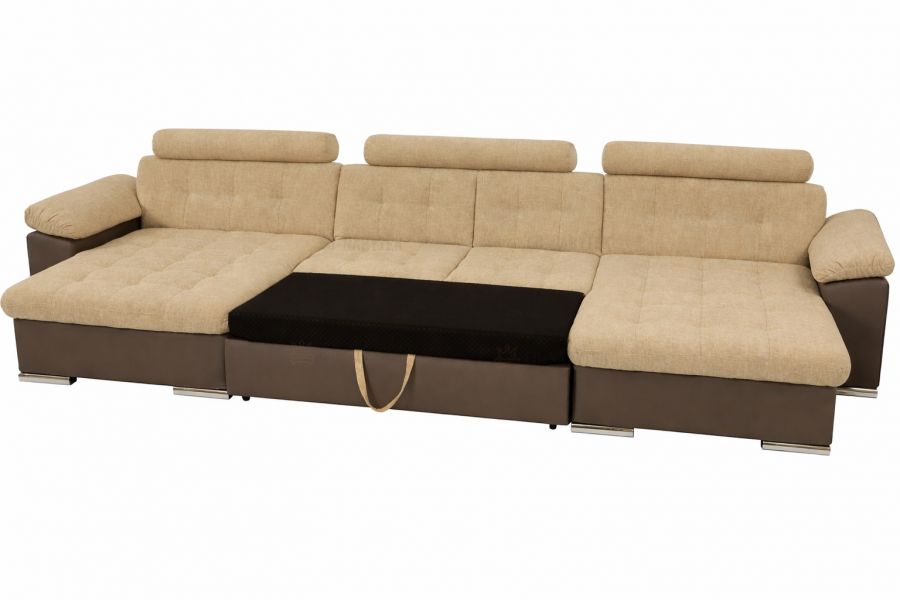 Rozkládací rohová sedačka MIA U II 378x170 se záhlavníky zelená