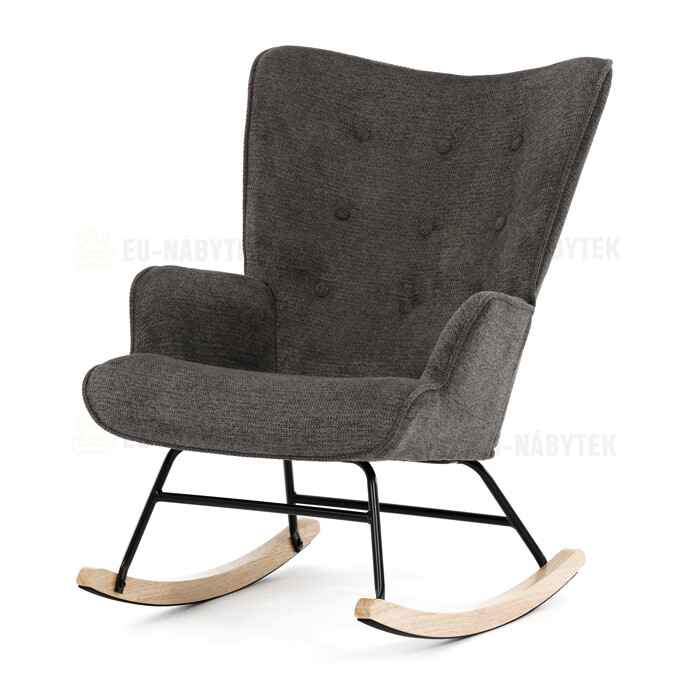 Houpací křeslo, šedá, látka, AK-373 GREY2