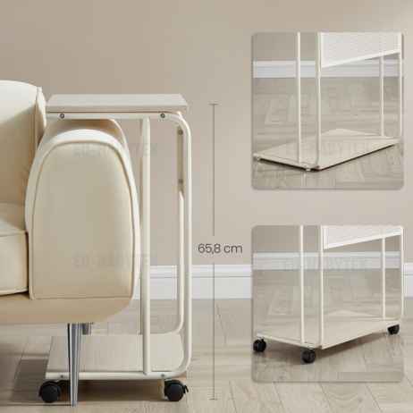 Odkládací stolek 55x32x66cm, mdf, bělený dub, AKF-E1012 CRM