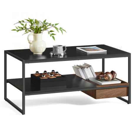 Konferenční stolek 100x55x45cm, mdf, ořech, AKF-E1081 BK