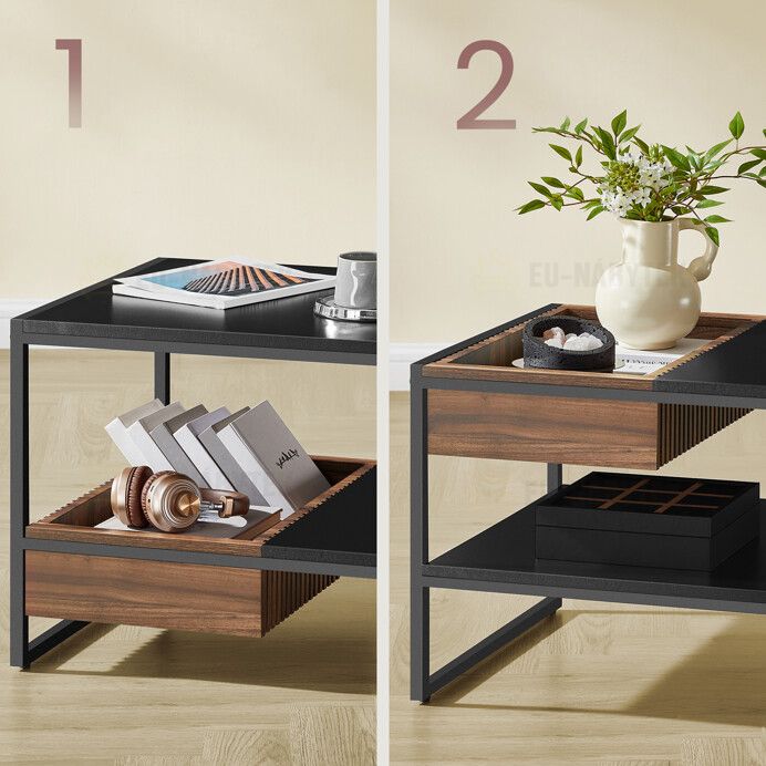 Konferenční stolek 100x55x45cm, mdf, ořech, AKF-E1081 BK