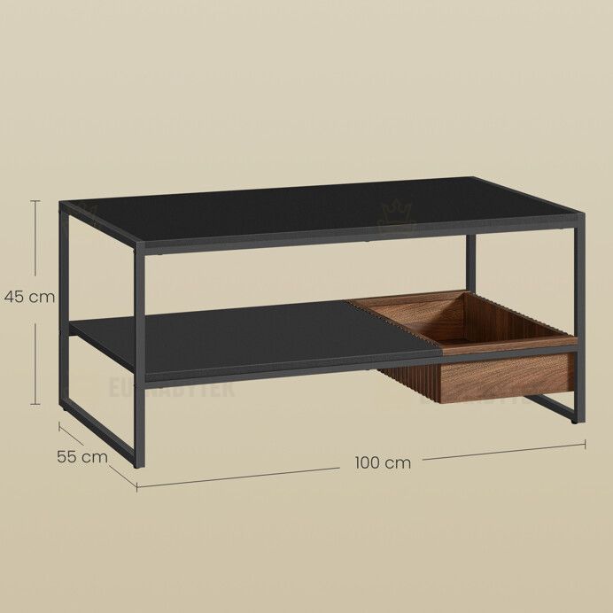 Konferenční stolek 100x55x45cm, mdf, ořech, AKF-E1081 BK