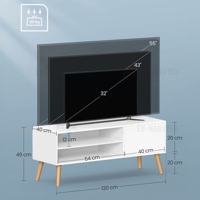 Konferenční stolek 120x40x49cm, mdf, bílá, AKF-E1146 WT