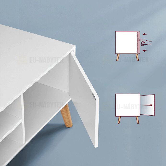 Konferenční stolek 120x40x49cm, mdf, bílá, AKF-E1146 WT