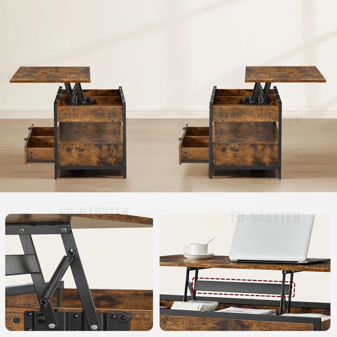 Konferenční stolek 100x50x48cm, mdf, old wood, AKF-E1252 OLW