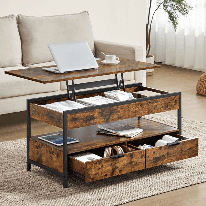 Konferenční stolek 100x50x48cm, mdf, old wood, AKF-E1252 OLW