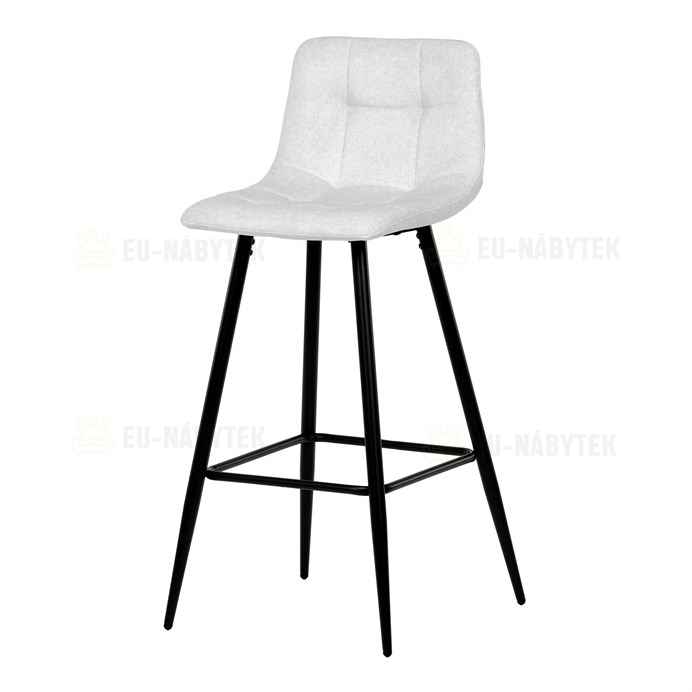 Barová židle, bílá, látka,AUB-X7015 WT2