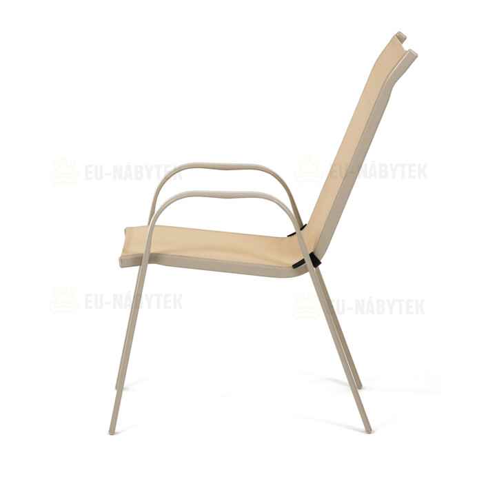 Zahradní židle, kov, síťovina, krémová, AZC-C1000 CRM