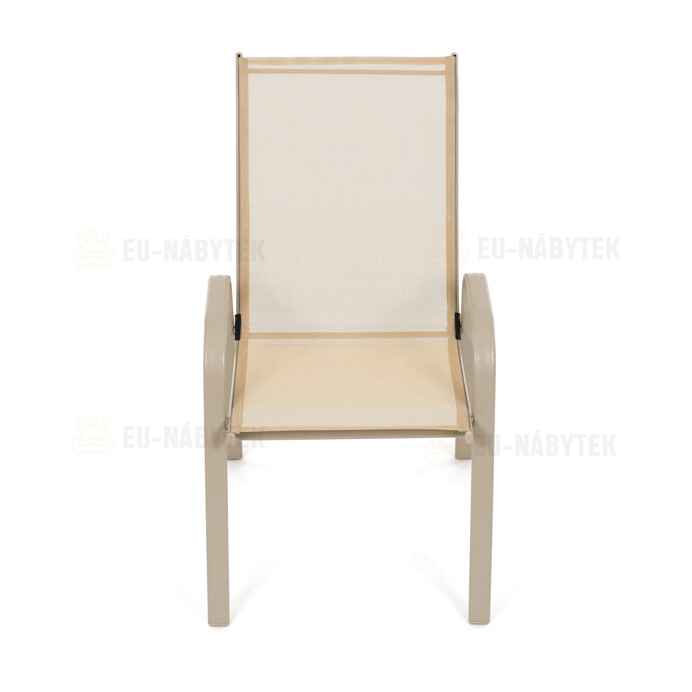 Zahradní židle, kov, síťovina, krémová, AZC-C1000 CRM