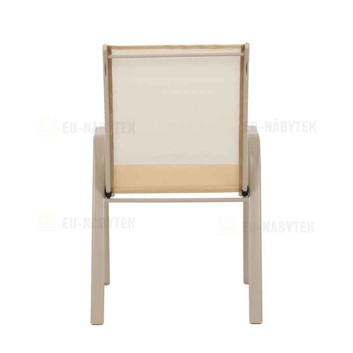 Zahradní židle, kov, síťovina, krémová, AZC-C1000 CRM