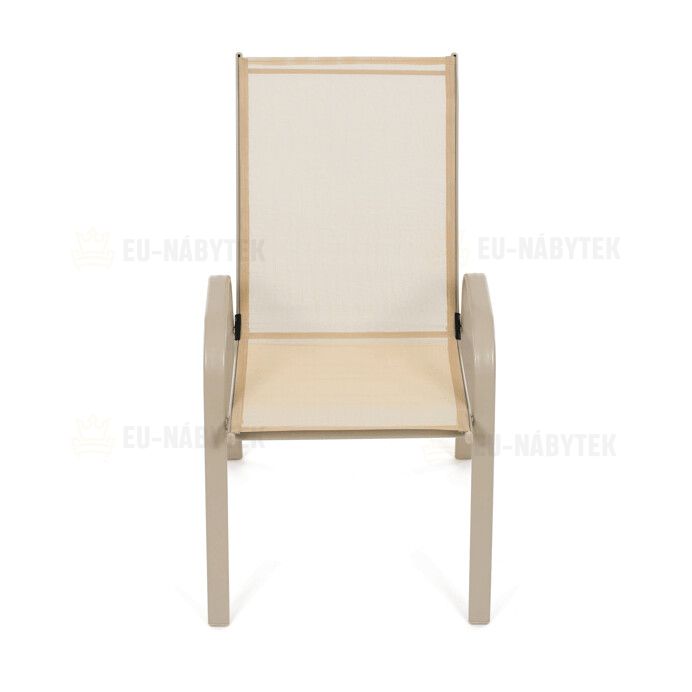 Zahradní židle, kov, síťovina, krémová, AZC-C1000 CRM