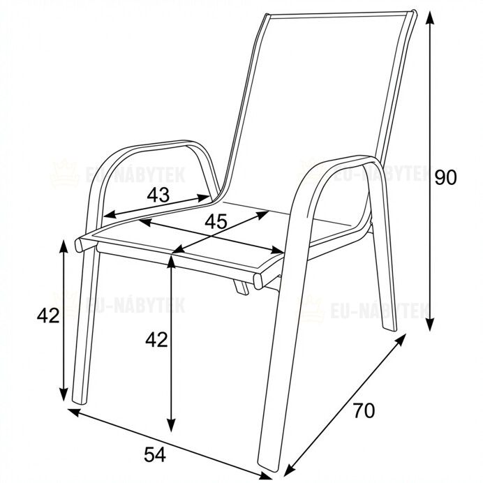 Zahradní židle, kov, síťovina, krémová, AZC-C1000 CRM