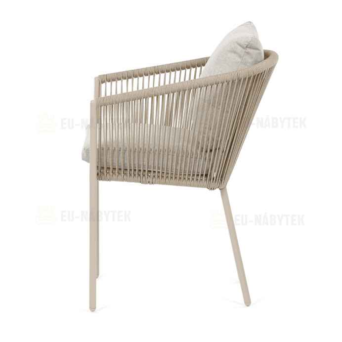 Zahradní židle, hliník, látka, béžová, AZC-C1179 CRM