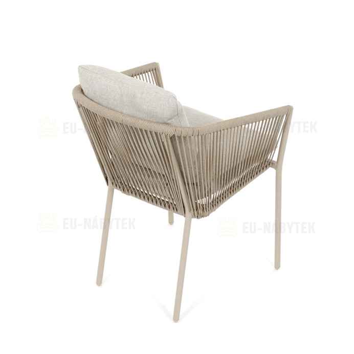 Zahradní židle, hliník, látka, béžová, AZC-C1179 CRM