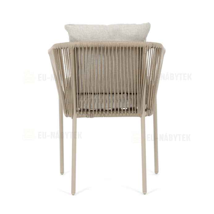 Zahradní židle, hliník, látka, béžová, AZC-C1179 CRM
