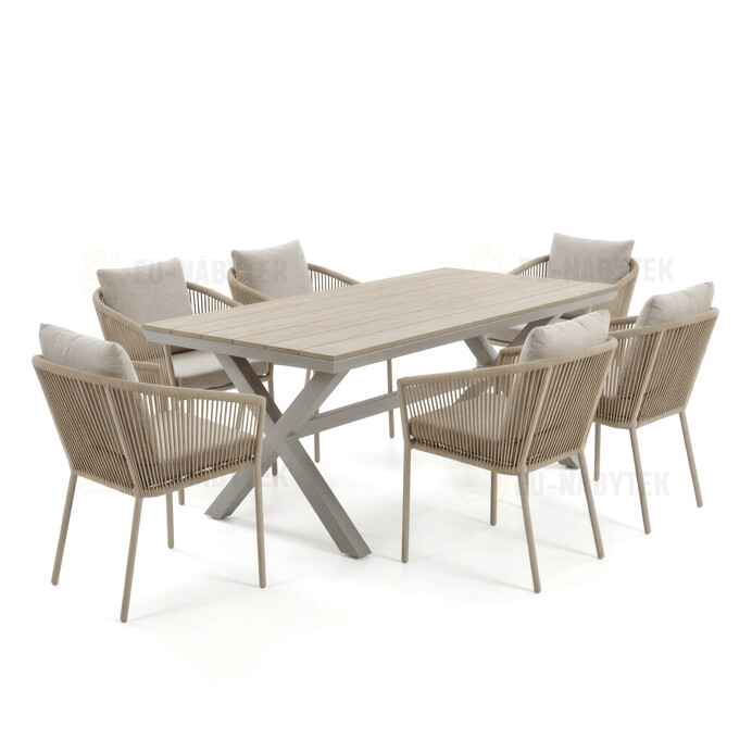 Zahradní židle, hliník, látka, béžová, AZC-C1179 CRM