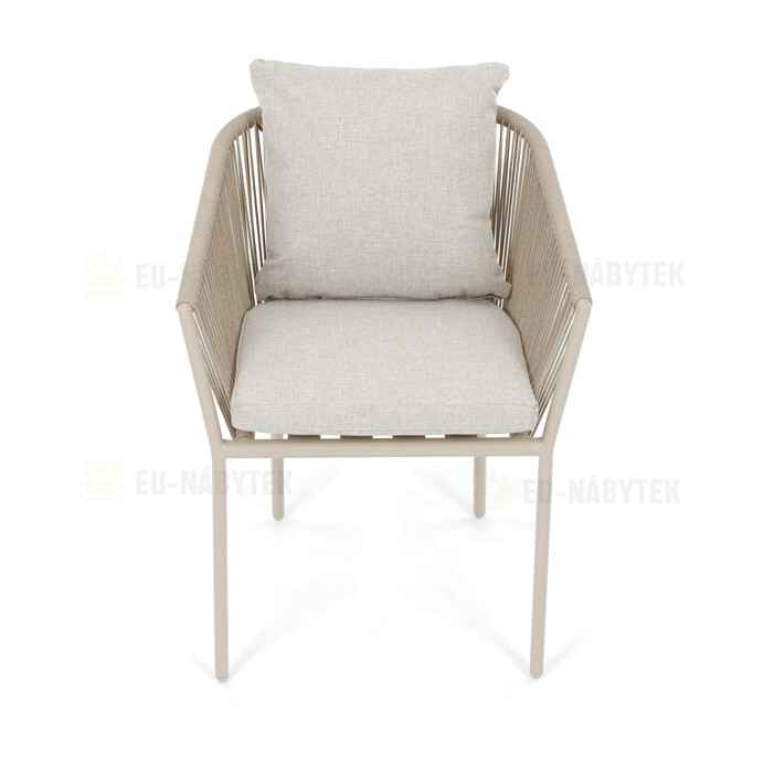 Zahradní židle, hliník, látka, béžová, AZC-C1179 CRM