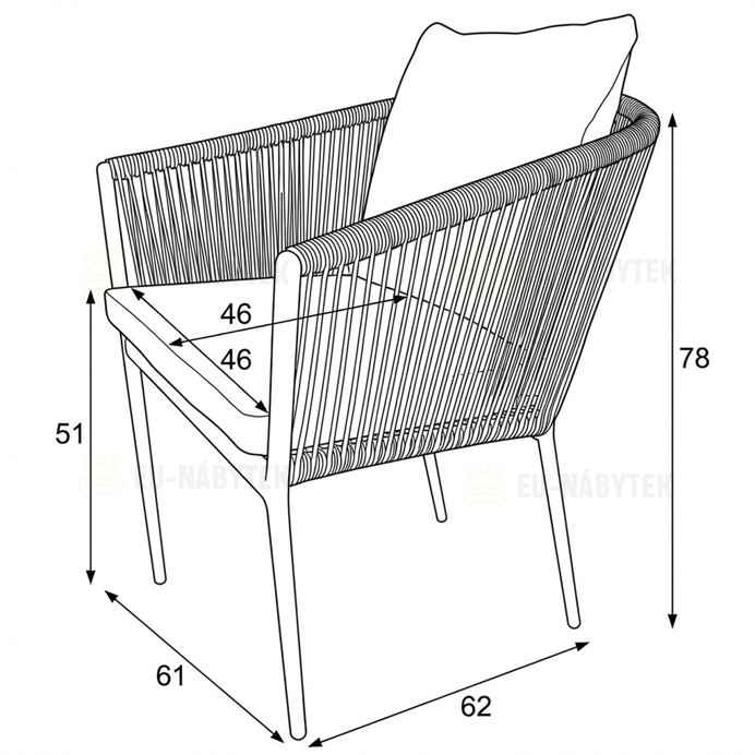 Zahradní židle, hliník, látka, béžová, AZC-C1179 CRM