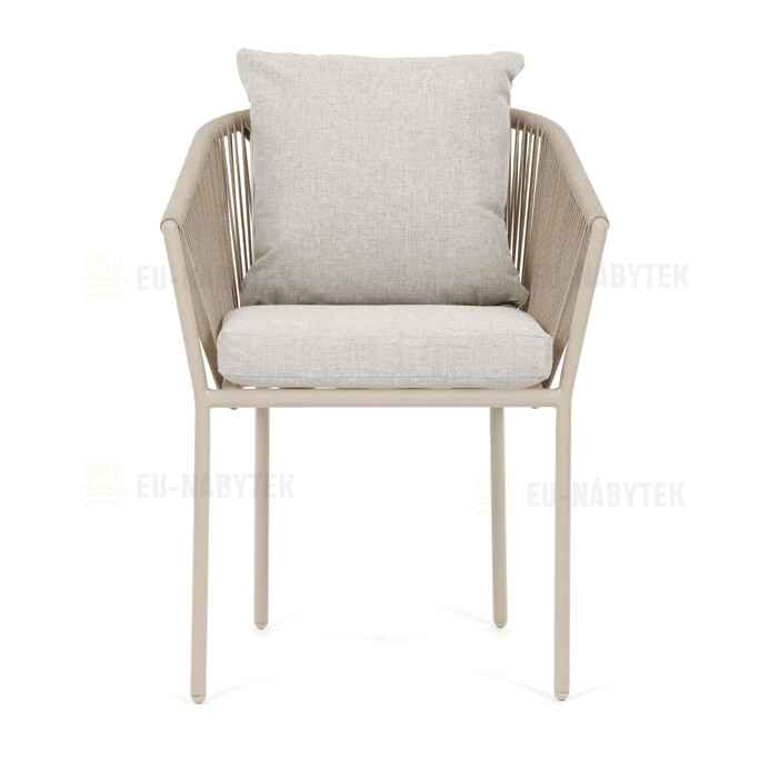 Zahradní židle, hliník, látka, béžová, AZC-C1179 CRM