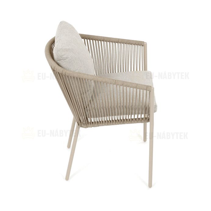 Zahradní židle, hliník, látka, béžová, AZC-C1179 CRM