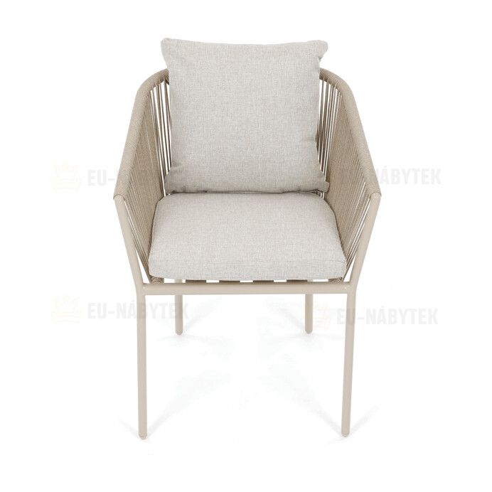 Zahradní židle, hliník, látka, béžová, AZC-C1179 CRM
