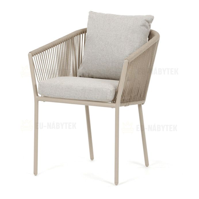 Zahradní židle, hliník, látka, béžová, AZC-C1179 CRM