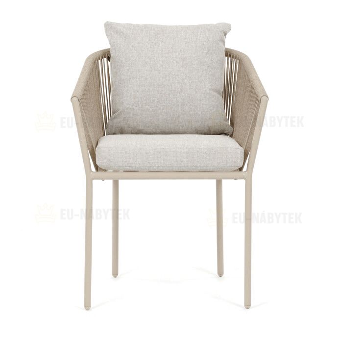 Zahradní židle, hliník, látka, béžová, AZC-C1179 CRM