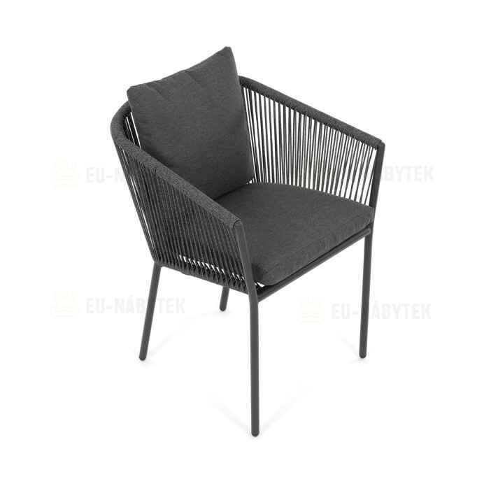 Zahradní židle, hliník, látka, šedá, AZC-C1179 GREY