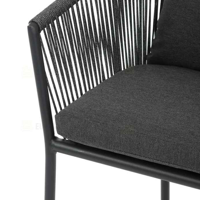 Zahradní židle, hliník, látka, šedá, AZC-C1179 GREY